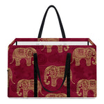 Gold And Red Boho Elephant Print Utility Tote Bag