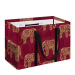 Gold And Red Boho Elephant Print Utility Tote Bag