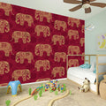 Gold And Red Boho Elephant Print Wall Sticker