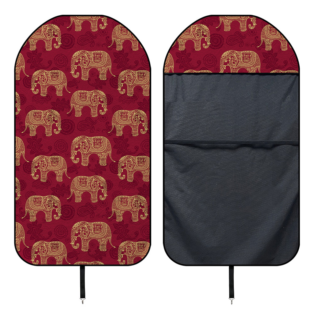 Gold And Red Boho Elephant Print Waterproof Car Seat Cover
