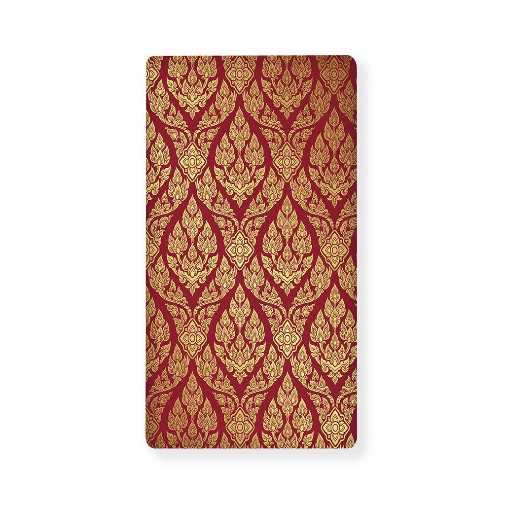 Gold And Red Thai Pattern Print Baby Crib Sheet