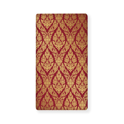Gold And Red Thai Pattern Print Baby Crib Sheet