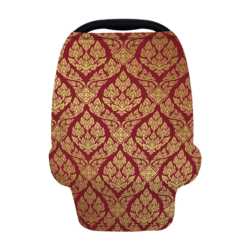 Gold And Red Thai Pattern Print Baby Seat Cover
