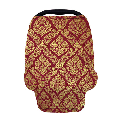 Gold And Red Thai Pattern Print Baby Seat Cover