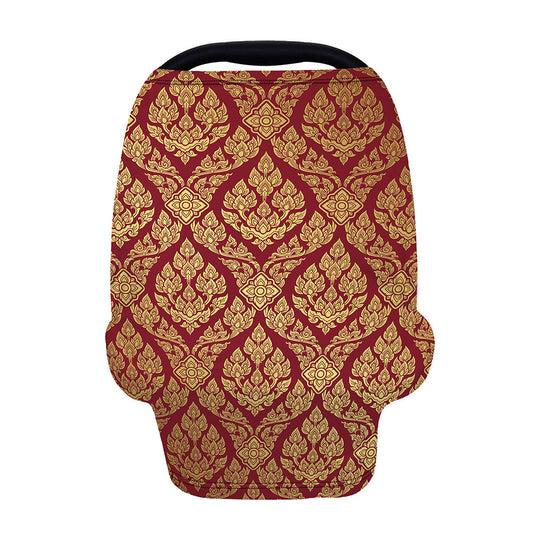 Gold And Red Thai Pattern Print Baby Seat Cover