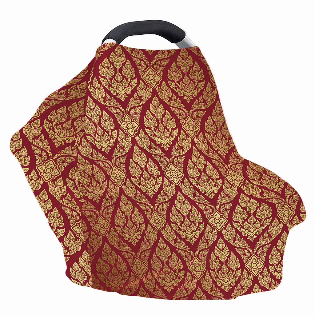Gold And Red Thai Pattern Print Baby Seat Cover