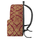 Gold And Red Thai Pattern Print Backpack