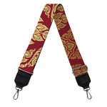 Gold And Red Thai Pattern Print Bag Strap
