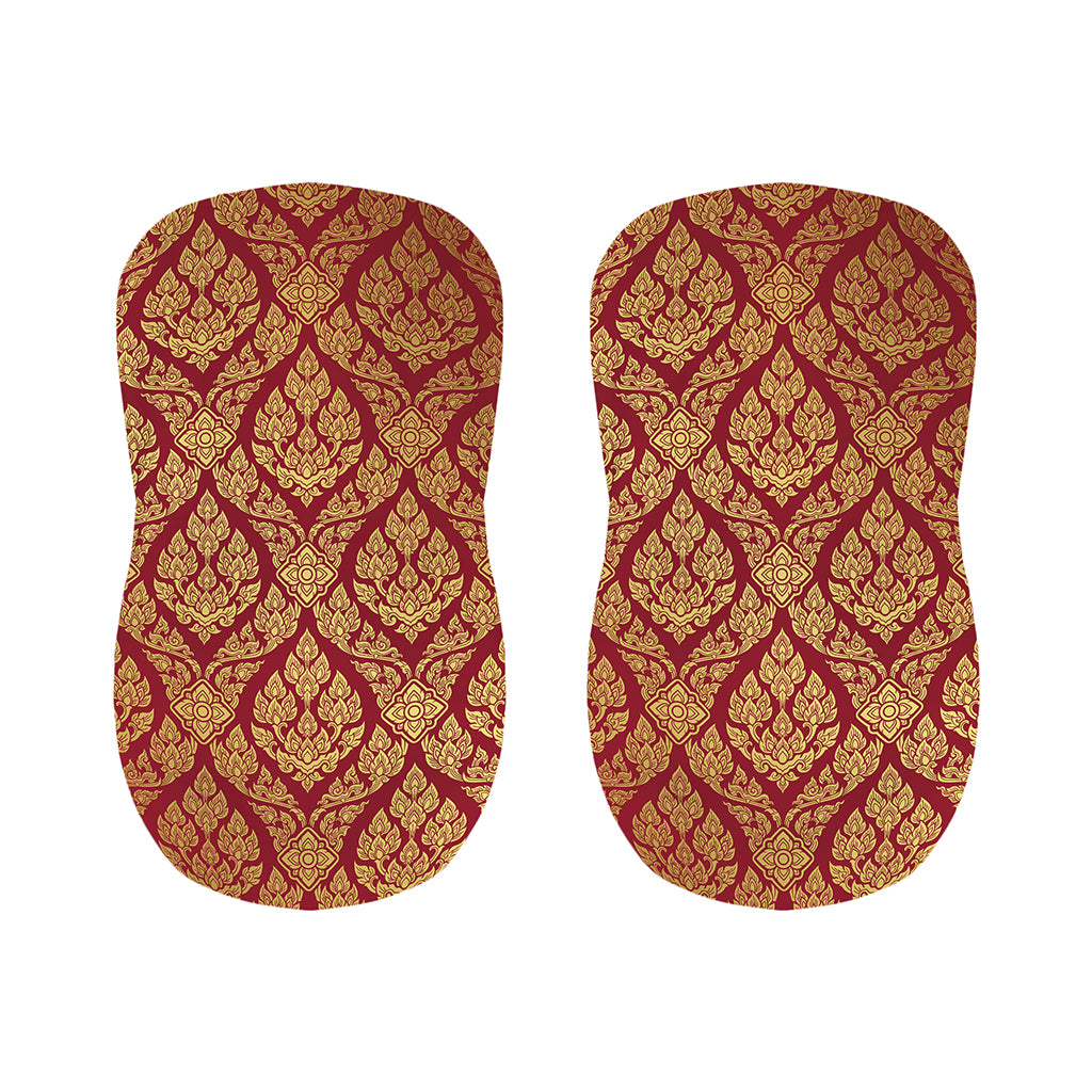 Gold And Red Thai Pattern Print Bar Stool Covers