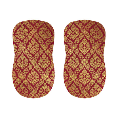Gold And Red Thai Pattern Print Bar Stool Covers