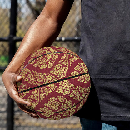 Gold And Red Thai Pattern Print Basketball