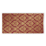 Gold And Red Thai Pattern Print Beach Towel