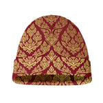 Gold And Red Thai Pattern Print Beanie