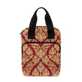 Gold And Red Thai Pattern Print Bible Tote Bag