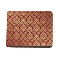 Gold And Red Thai Pattern Print Bifold Wallet