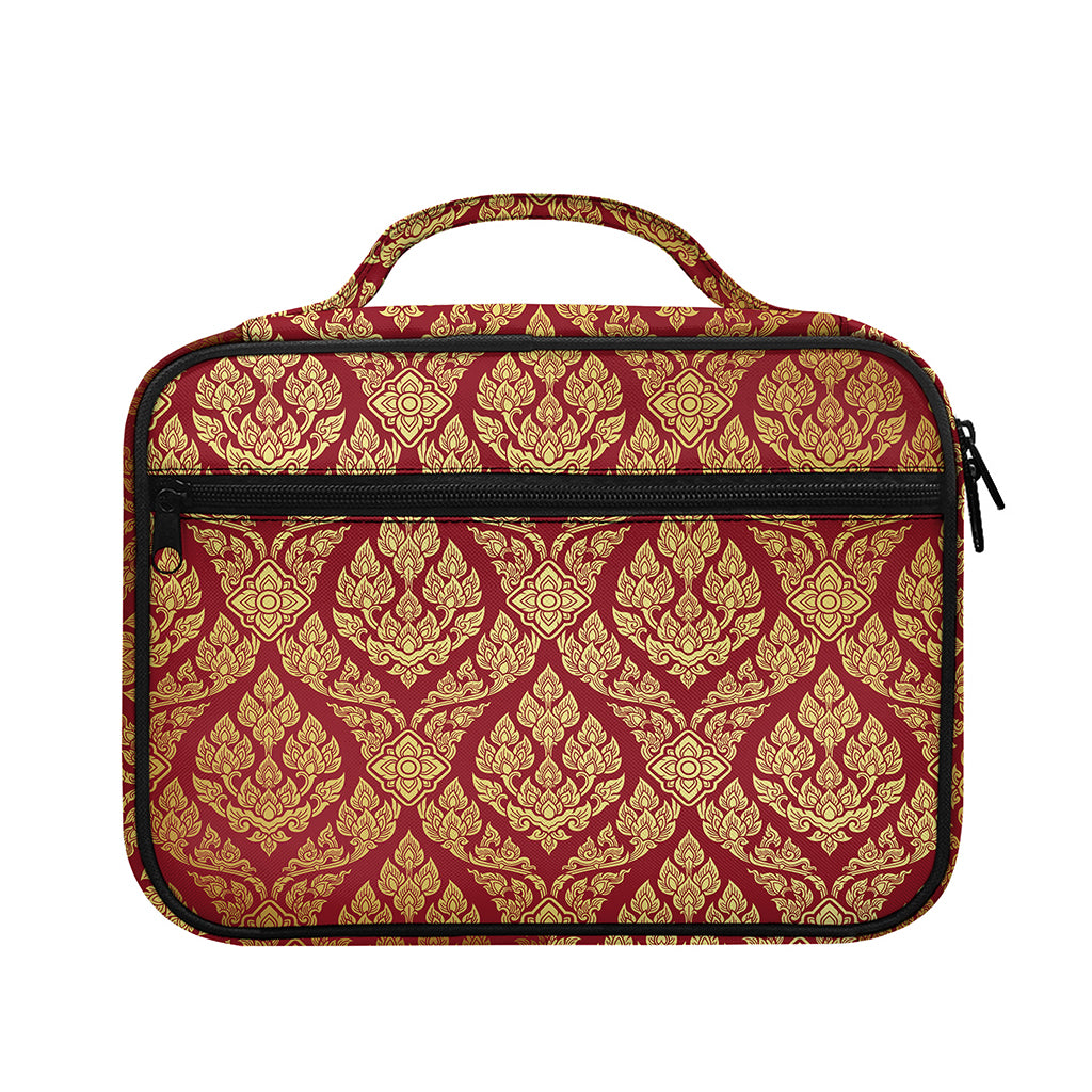 Gold And Red Thai Pattern Print Briefcase Bible Bag