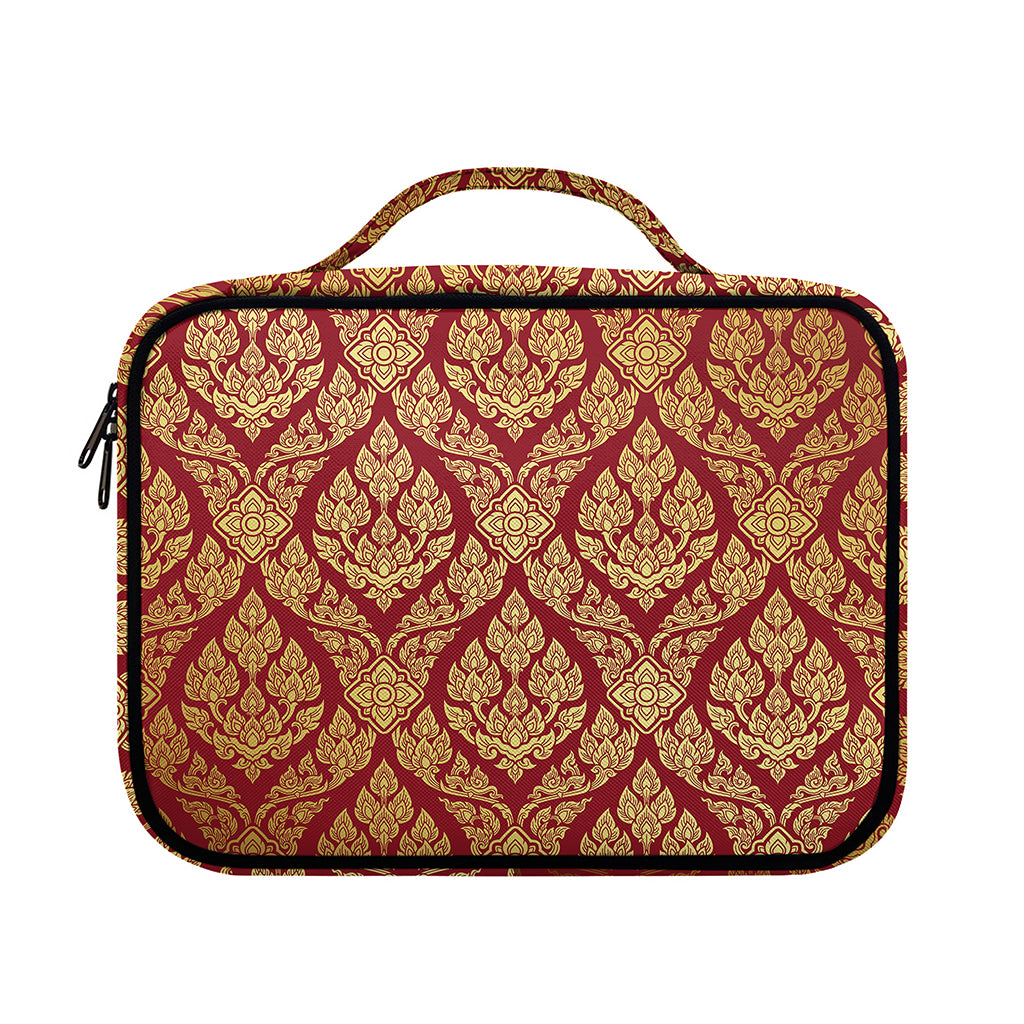 Gold And Red Thai Pattern Print Briefcase Bible Bag