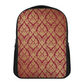 Gold And Red Thai Pattern Print Casual Backpack