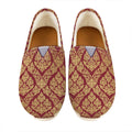 Gold And Red Thai Pattern Print Casual Shoes