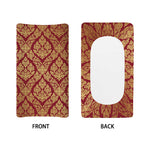 Gold And Red Thai Pattern Print Changing Pad Cover