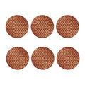 Gold And Red Thai Pattern Print Coaster Set