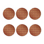 Gold And Red Thai Pattern Print Coaster Set