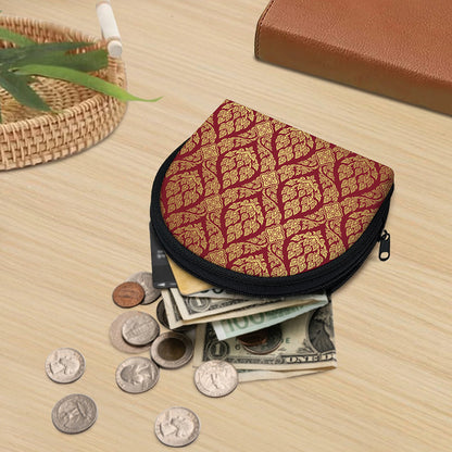 Gold And Red Thai Pattern Print Coin Purse