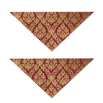 Gold And Red Thai Pattern Print Dog Bandana