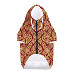Gold And Red Thai Pattern Print Dog Zip Up Hoodie