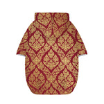 Gold And Red Thai Pattern Print Dog Zip Up Hoodie