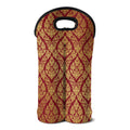 Gold And Red Thai Pattern Print Double Neoprene Wine Tote