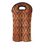 Gold And Red Thai Pattern Print Double Neoprene Wine Tote