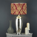 Gold And Red Thai Pattern Print Drum Lamp Shade