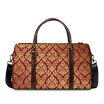 Gold And Red Thai Pattern Print Duffle Bag
