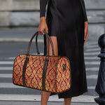 Gold And Red Thai Pattern Print Duffle Bag