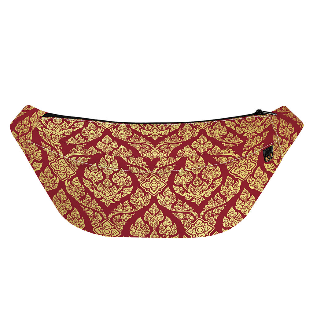 Gold And Red Thai Pattern Print Fanny Pack