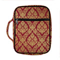 Gold And Red Thai Pattern Print Front Pocket Bible Bag