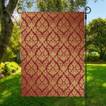 Gold And Red Thai Pattern Print Garden Flag