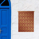 Gold And Red Thai Pattern Print Garden Flag