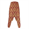 Gold And Red Thai Pattern Print Hammer Pants