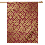 Gold And Red Thai Pattern Print House Flag