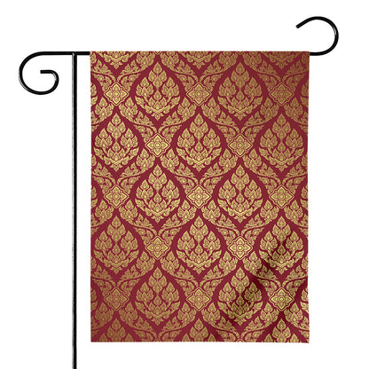 Gold And Red Thai Pattern Print House Flag