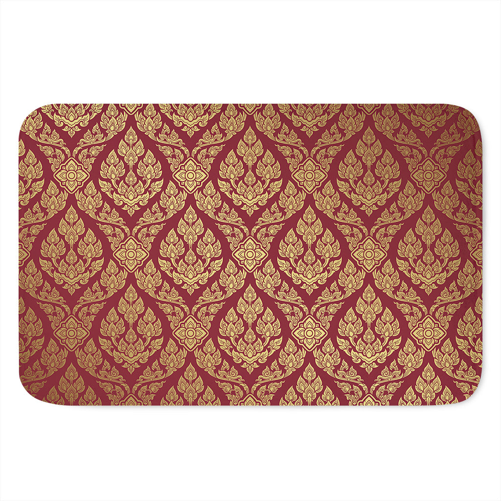 Gold And Red Thai Pattern Print Indoor Door Mat