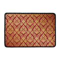 Gold And Red Thai Pattern Print Kitchen Mat