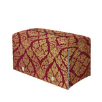 Gold And Red Thai Pattern Print Leather Tissue Box Cover