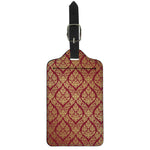 Gold And Red Thai Pattern Print Luggage Tag
