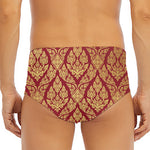 Gold And Red Thai Pattern Print Men's Triangle Swim Briefs