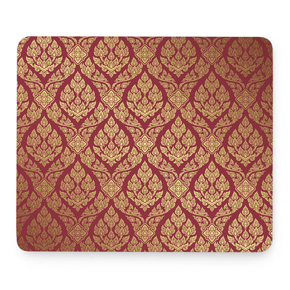 Gold And Red Thai Pattern Print Mouse Pad