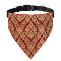 Gold And Red Thai Pattern Print Over The Collar Dog Bandana
