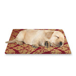 Gold And Red Thai Pattern Print Pet Cooling Mat Cover